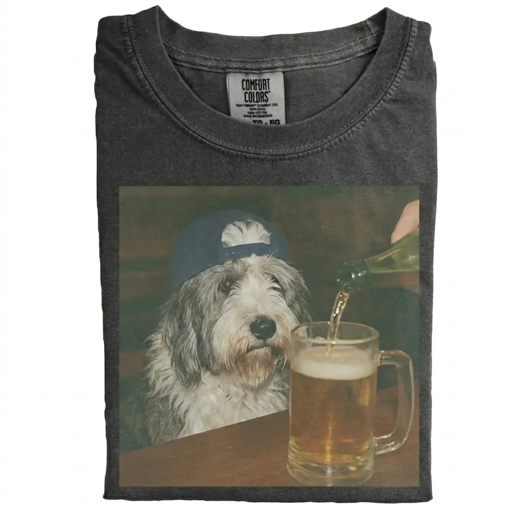 Comfort Colors 50+ Dog Breeds Available Beer Shirt – Vintage 90s Funny Edgy Dog Meme Tee, Unisex Casual Streetwear Gift