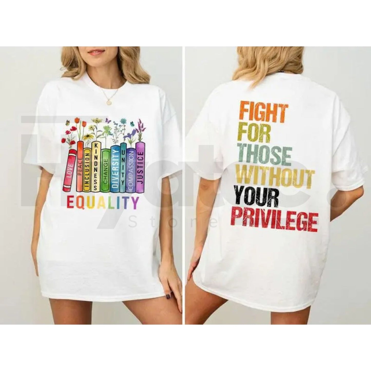 "Equality: Fight For Those Without Privilege" – Floral Human Rights Top - Hiyatee