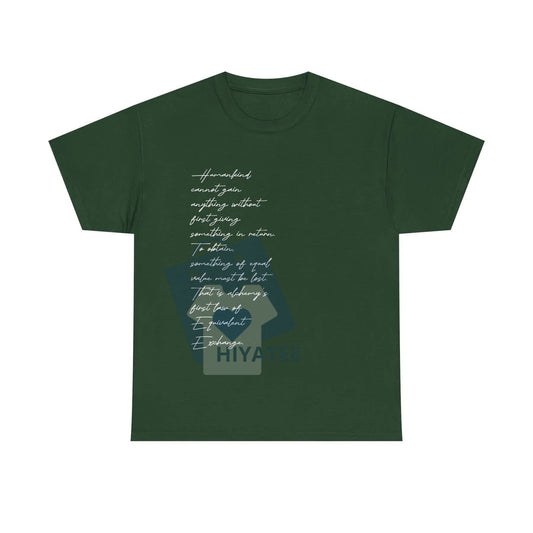 "Equivalent Exchange" T-Shirt – Fullmetal Alchemist Anime Fan Apparel - Hiyatee