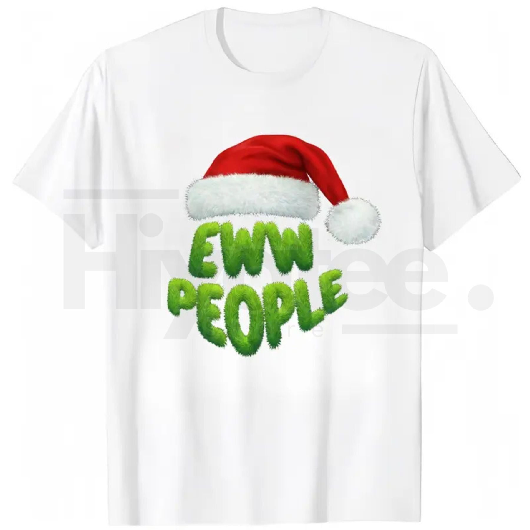 "Ewww People" Merry Christmas T-Shirt – Black Grinch-Inspired Holiday Design Men's Tee - Hiyatee