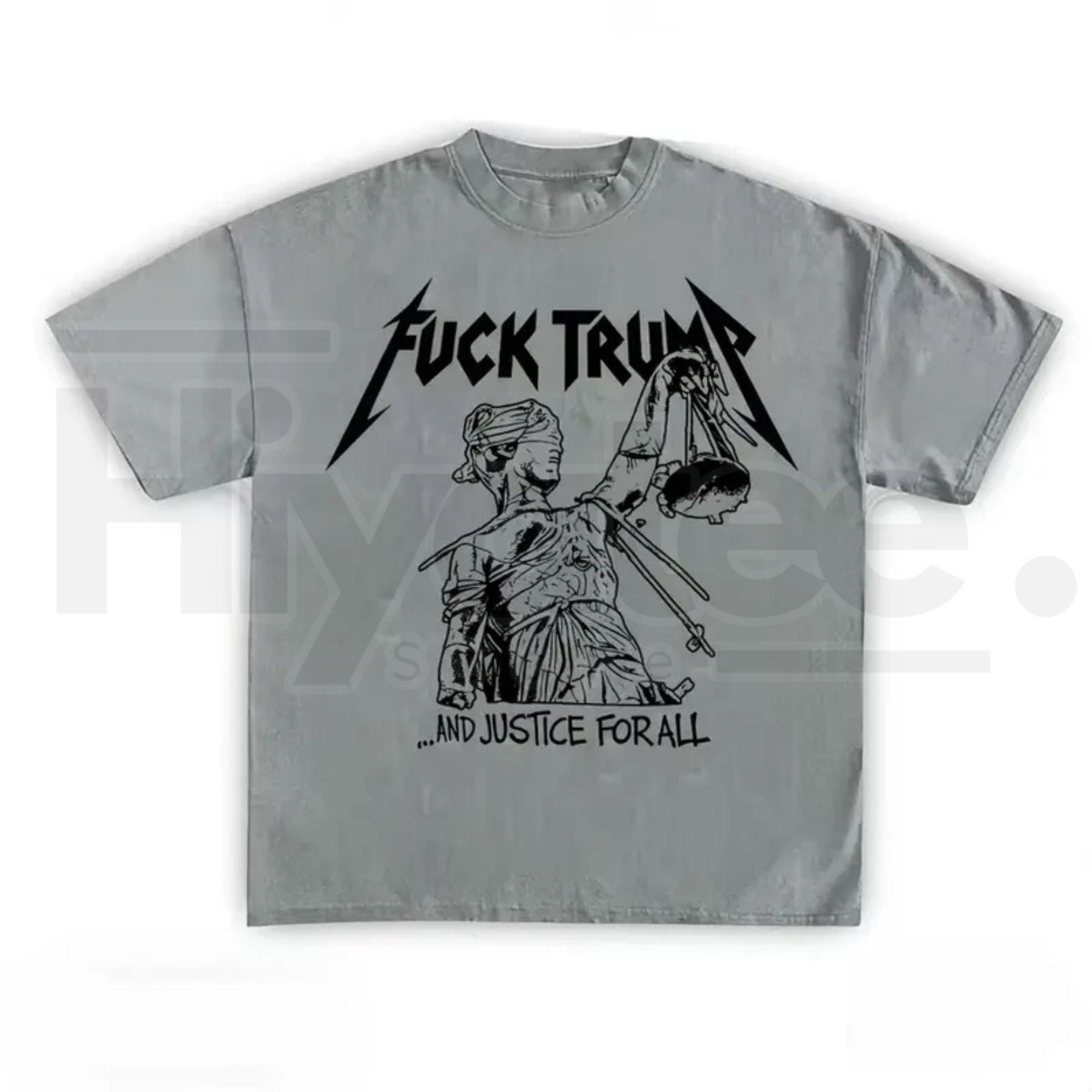 F Trump Vintage Rock Graphic Tee – Justice For All Retro Political Protest T-Shirt - Hiyatee