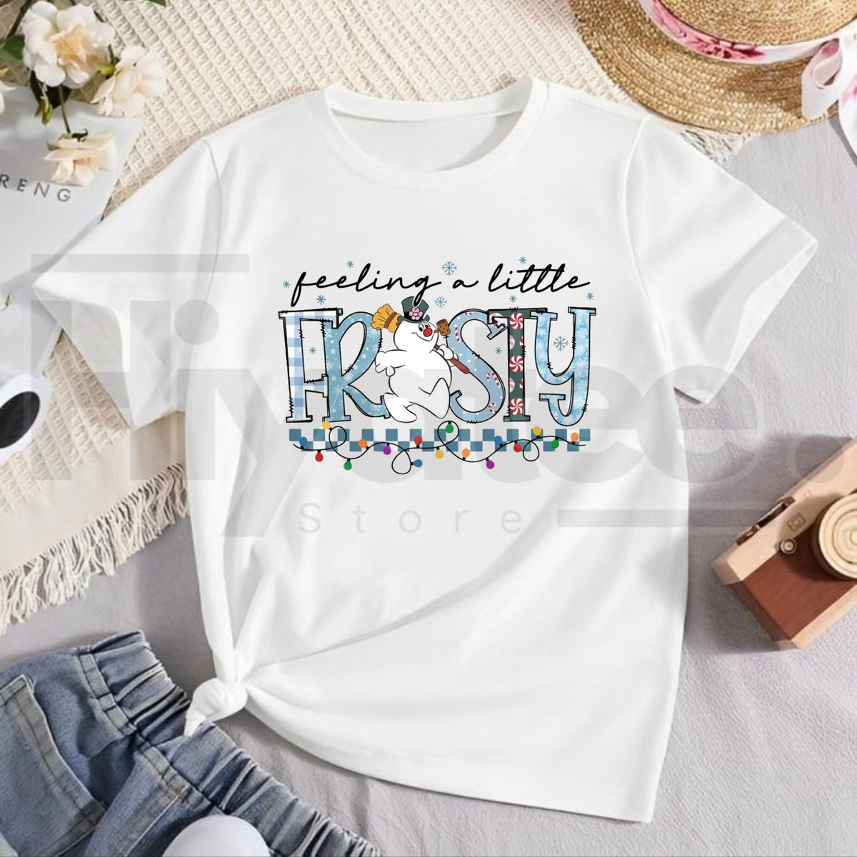 Feeling a Little Frosty Christmas T-Shirt – Cute Snowman Tee. - Hiyatee