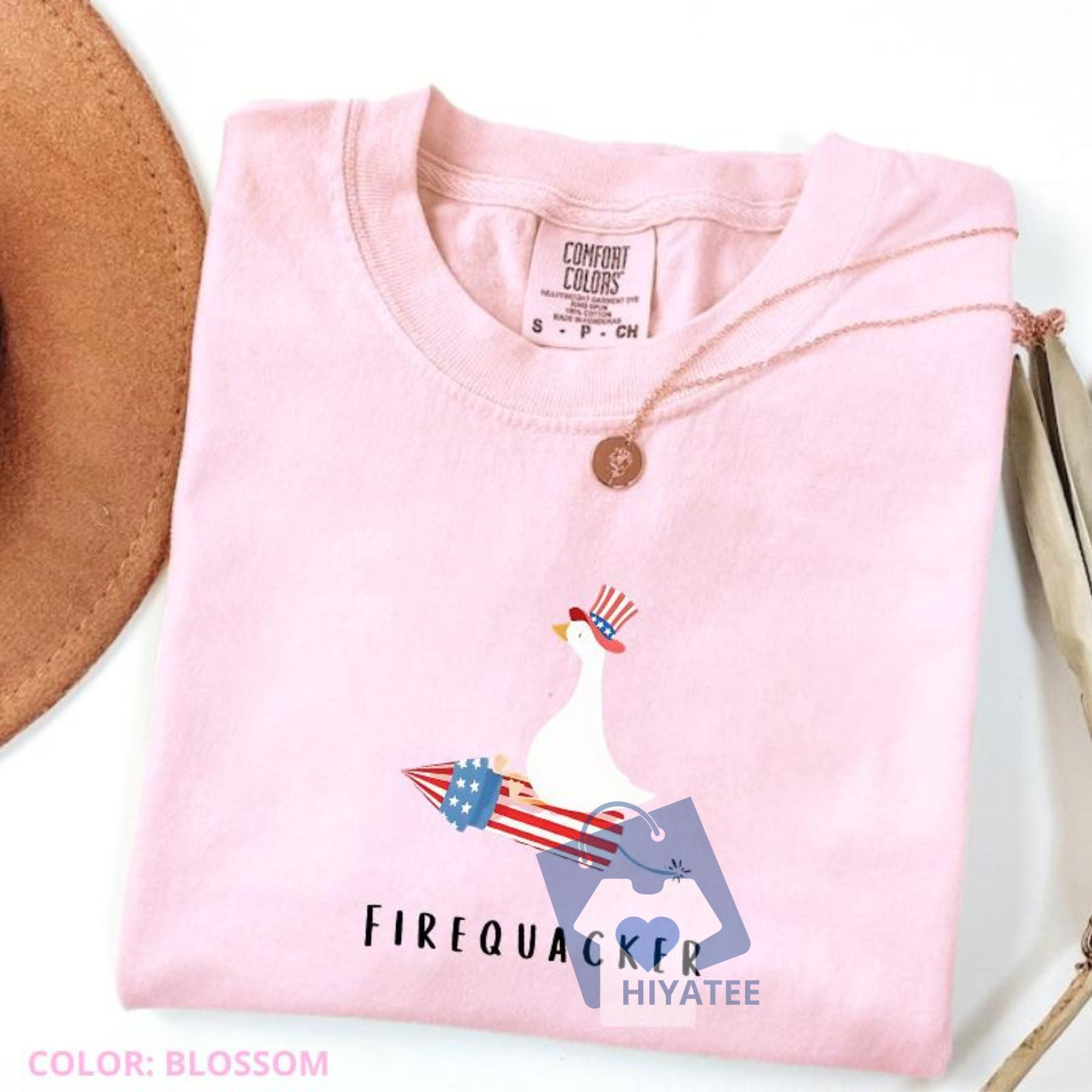 Firequacker Goose 4th of July Shirt – Funny Oversized Comfort Colors Tee for Patriotic Summer Style-Hiyatee