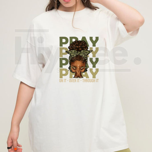 "Fortify Your Faith" – Inspirational Black Woman Afro Christian Graphic Top - Hiyatee