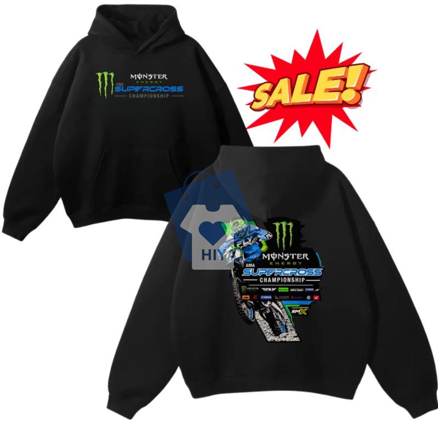 Fox Racing Monster Energy Pink Dirtbike Hoodie - Off-Road Motocross Hoodie for Men and Women-Hiyatee