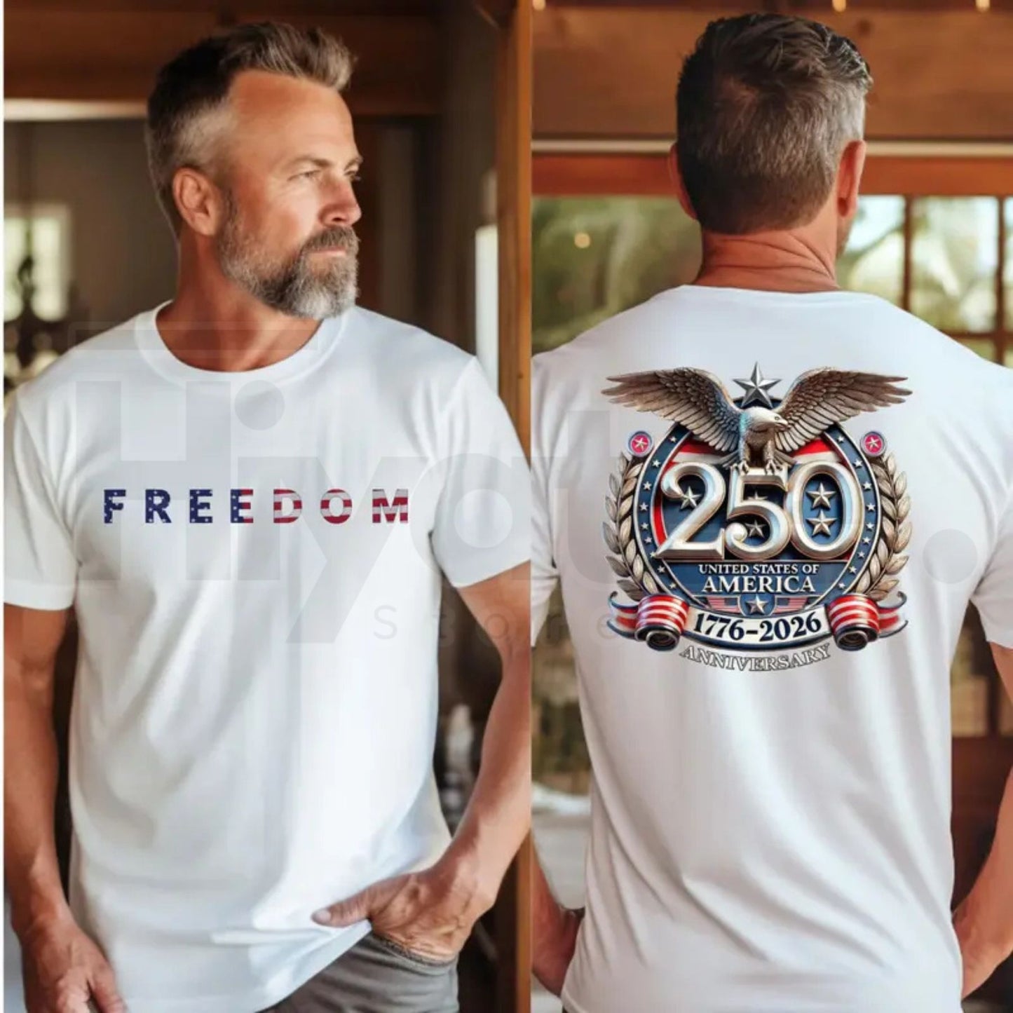 Freedom 250th Anniversary T-Shirt – USA 250 Years Independence Patriotic Tee - Hiyatee
