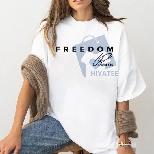 Freedom Charlie Kirk Signature T-Shirt – Voice of a Generation Graphic Tee, Unisex Cotton Shirt, Gift for Him or Her - Hiyatee