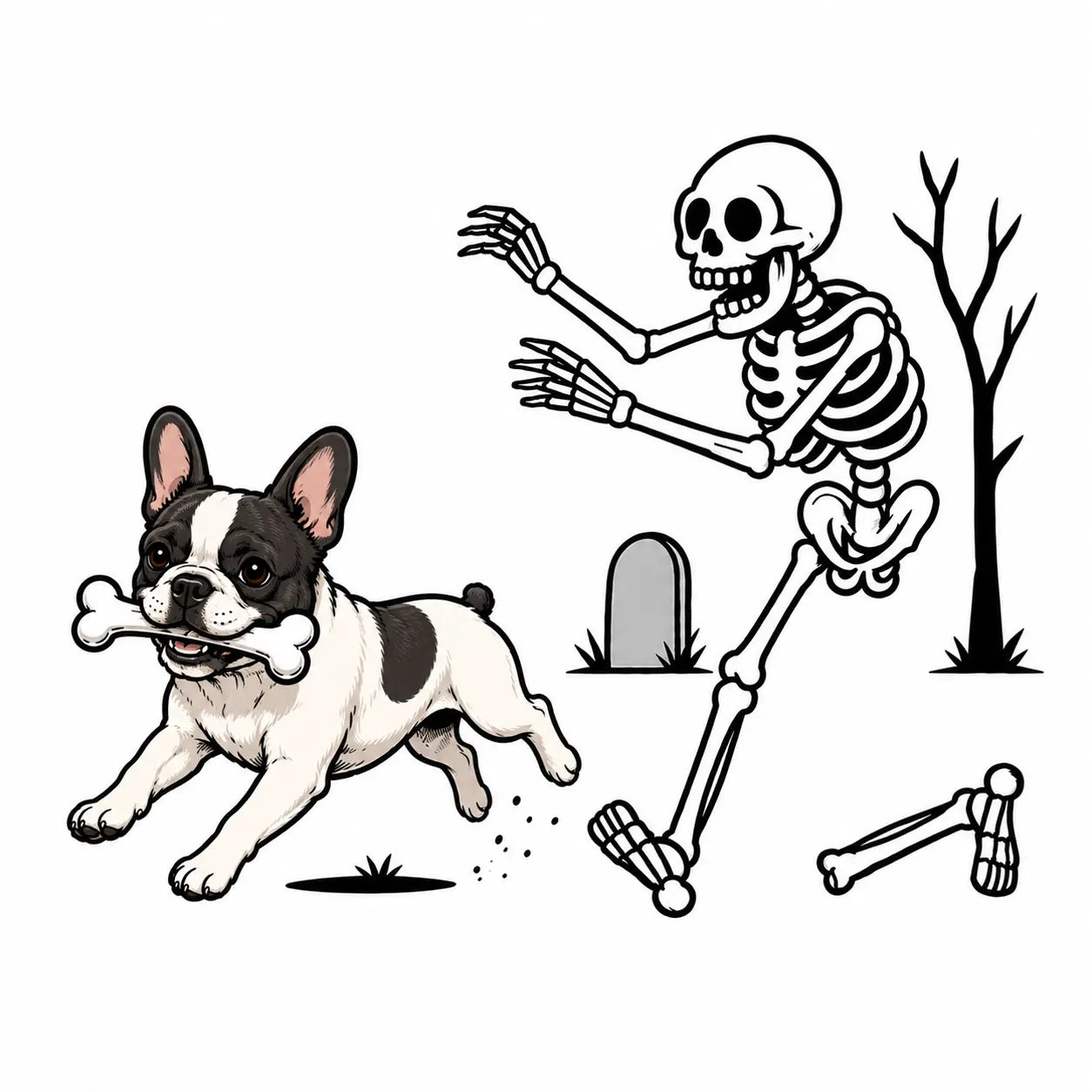 Comfort Colors 50+ Dog Breeds Halloween Skeleton Tee