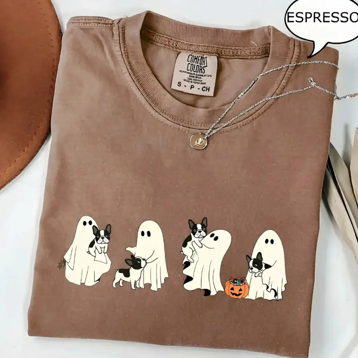 Comfort Colors Custom Dog Halloween Shirt Ghost Boba Tea Funny Dog Gift Tee