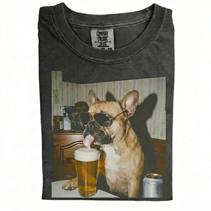 Comfort Colors 50+ Dog Breeds Available Drinking Beer Shirt – Vintage 90s Funny Edgy Dog Meme Tee, Unisex Casual Streetwear Gift