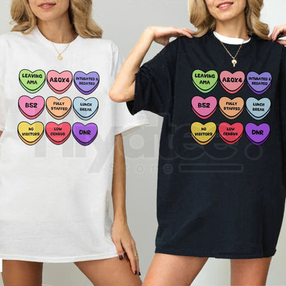 Fruits of the Spirit Candy Hearts T-Shirt – Sweet Christian Faith Graphic Tee - Hiyatee
