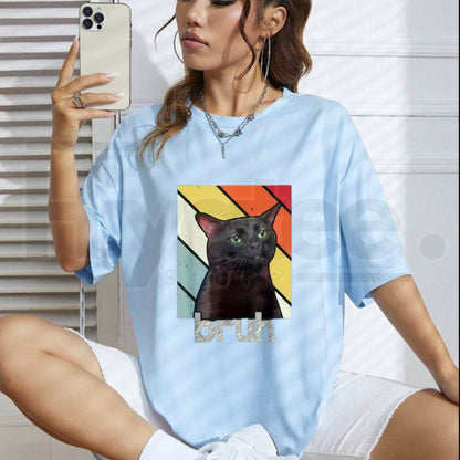 Funny Bros & Cat Meme Graphic Cotton T-Shirt for Boys – Cute Valentine's Day Gift for Kids - Hiyatee