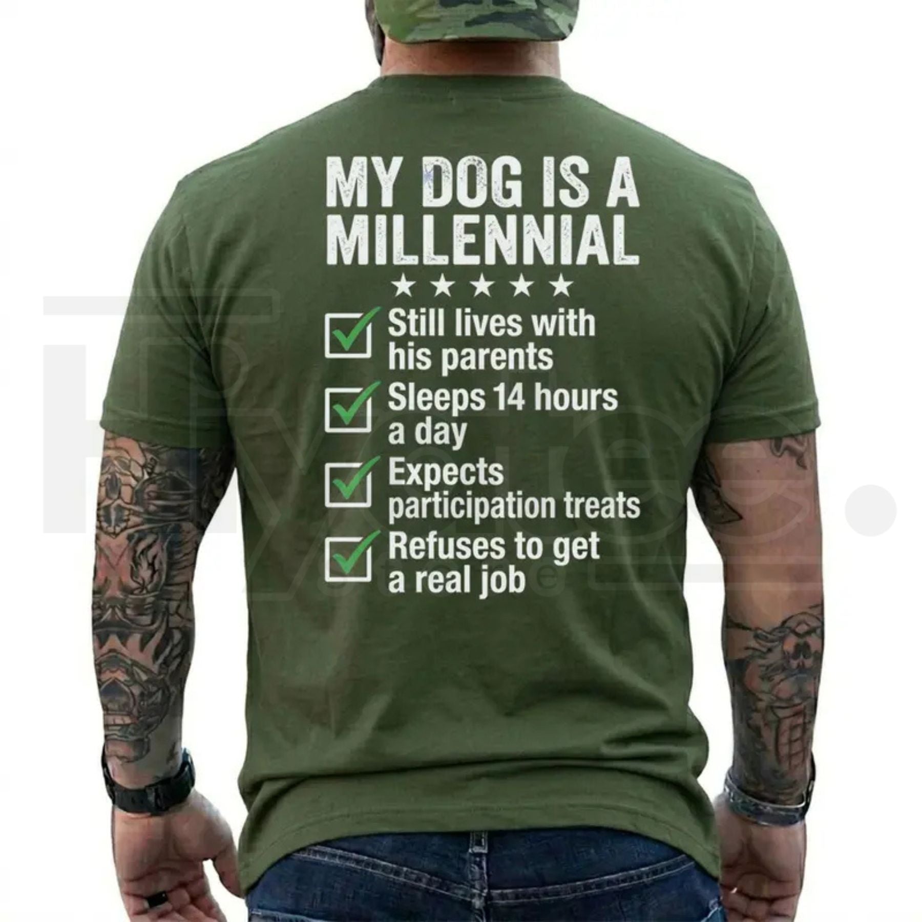 Funny Dog Dad T-Shirt for Men – My Dog Is A Millennial Graphic Tee - Hiyatee