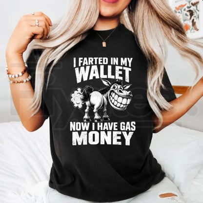 Funny Donkey Gas Money T-Shirt – High Gasoline Prices Joke Graphic Tee - Hiyatee