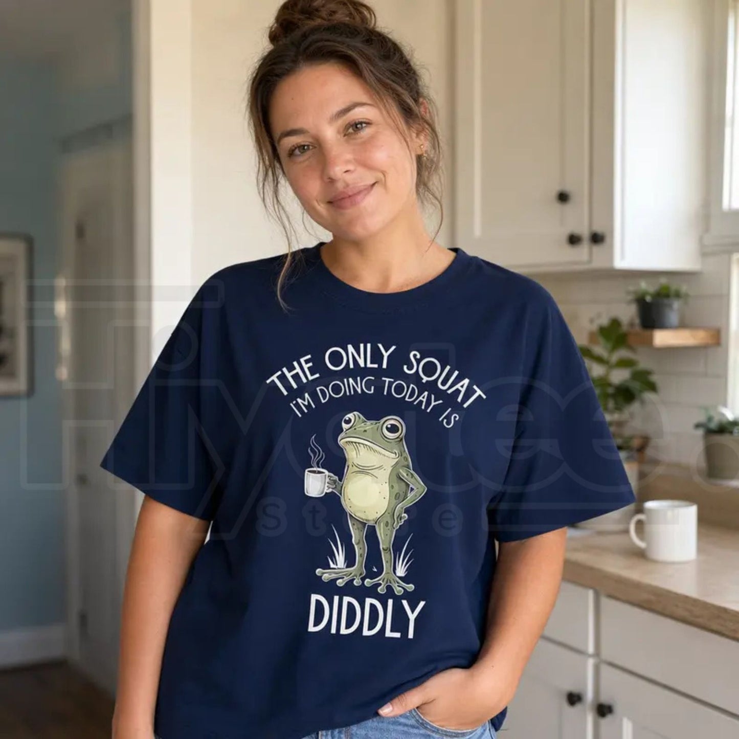 Funny Frog Diddly Squat T-Shirt – Women's Sarcastic Plus Size Graphic Tee - Hiyatee