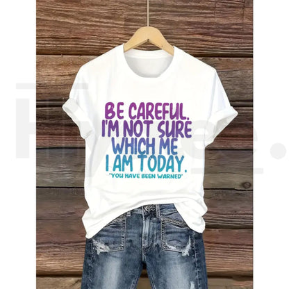 "Funny Graphic" Women's Casual – Soft Cotton Loose Fit Trendy Top - Hiyatee