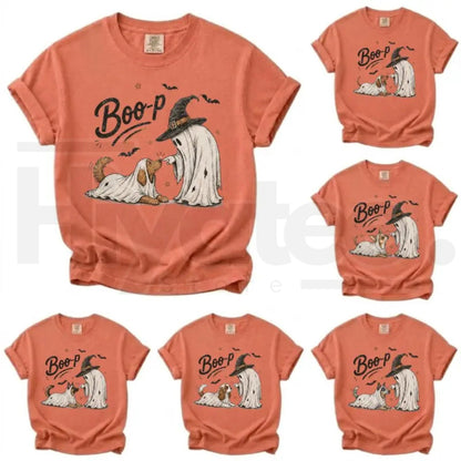 Funny Halloween Dog Mom Boo-p Ghost Dog Comfort Colors Tee - Hiyatee