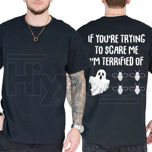 Funny Halloween Ghost Bee T-Shirt – Boo Bee Graphic Tee - Hiyatee
