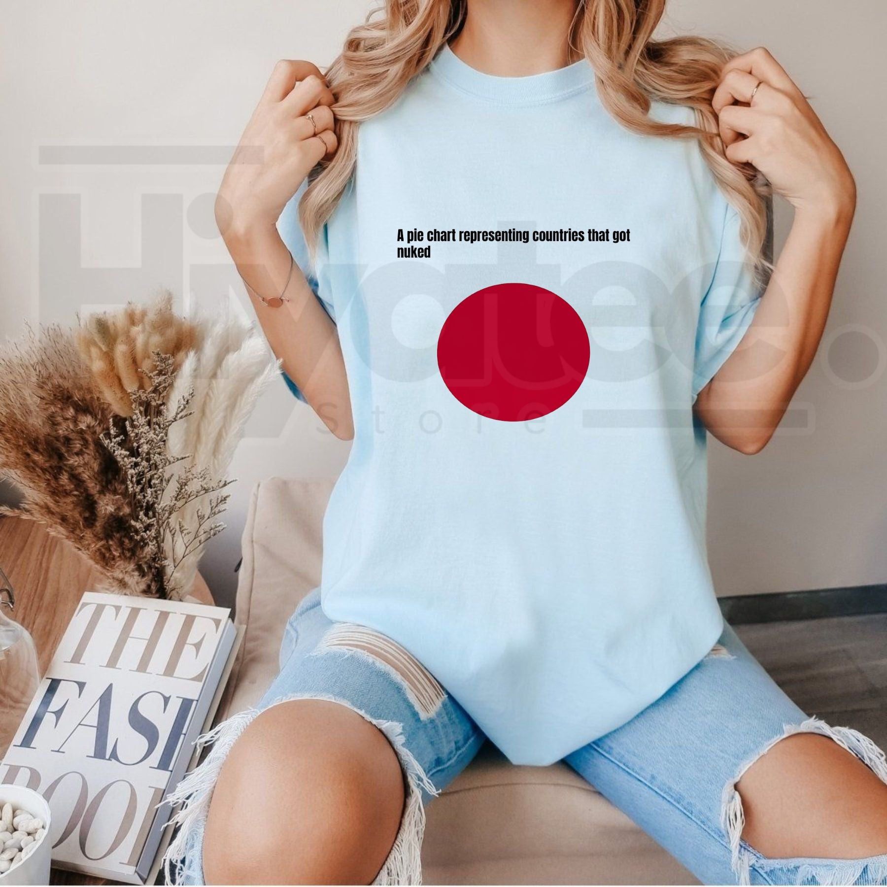 Funny History Meme T-Shirt – Japan Flag Pie Chart Countries Got Nuked Graphic Tee - Hiyatee