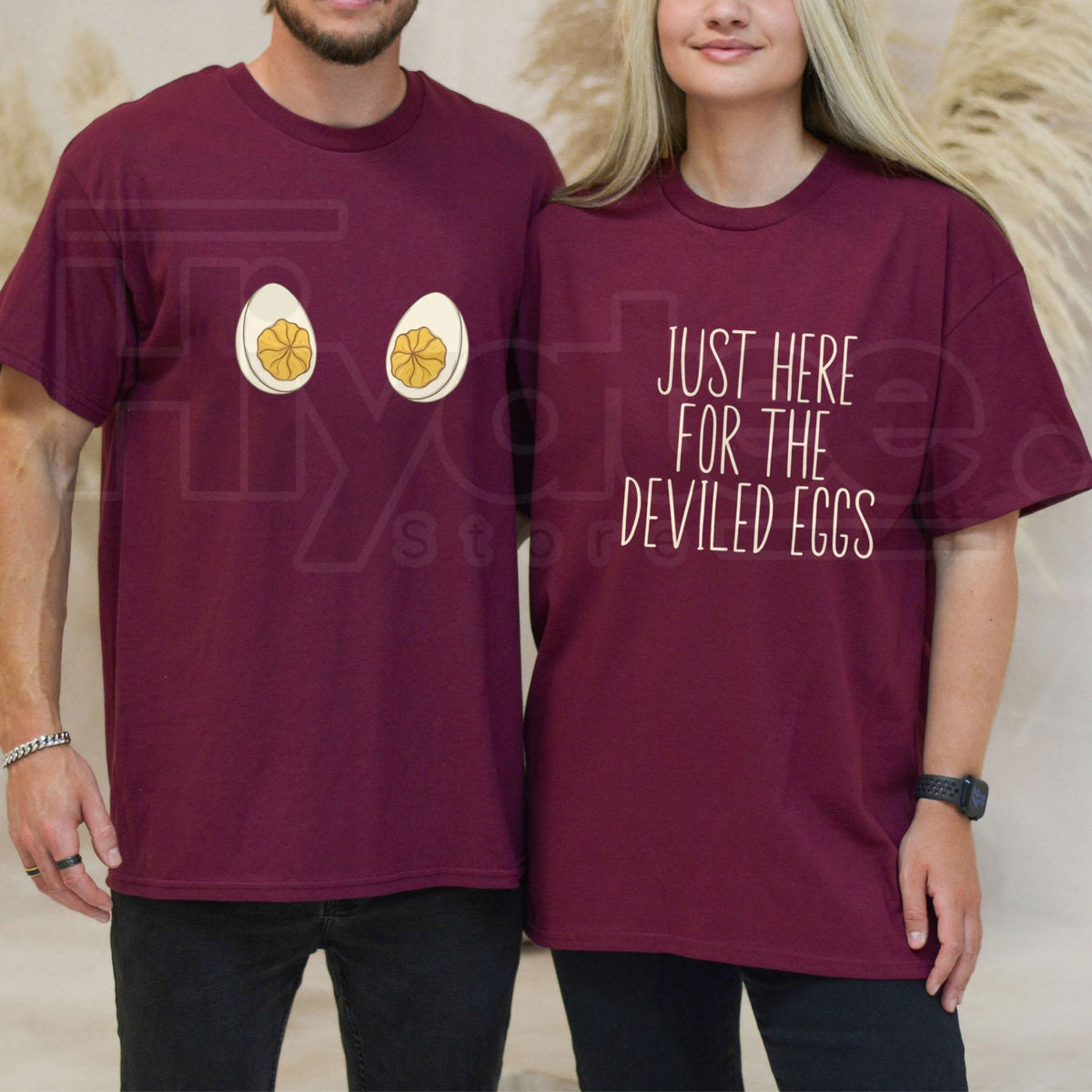 Funny Inappropriate Couple Christmas & Thanksgiving T-Shirt – Deviled Eggs Tee - Hiyatee