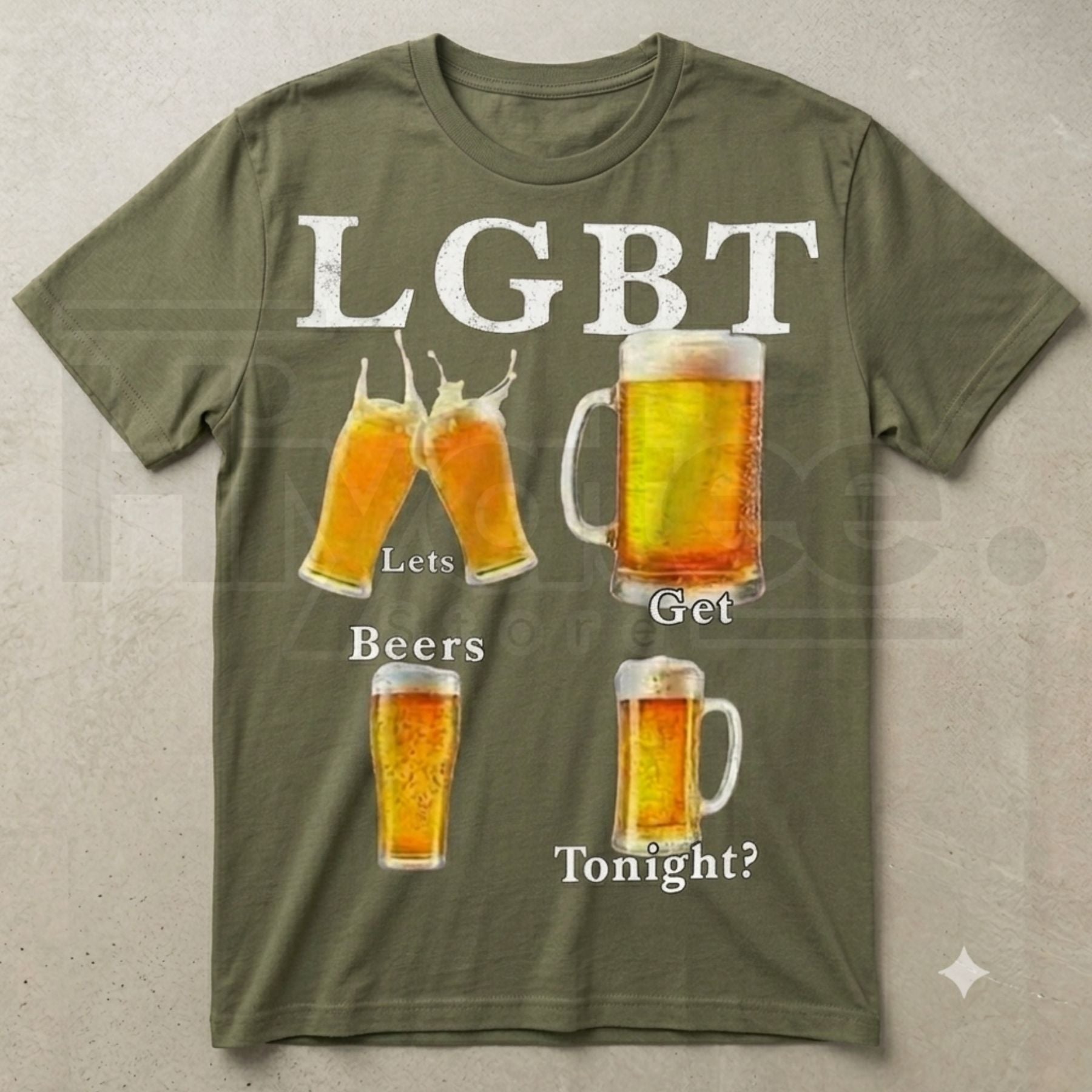 Funny LGBT Lets Get Beer Tonight T-Shirt – Sarcastic Beer Pun Humorous Graphic Tee - Hiyatee