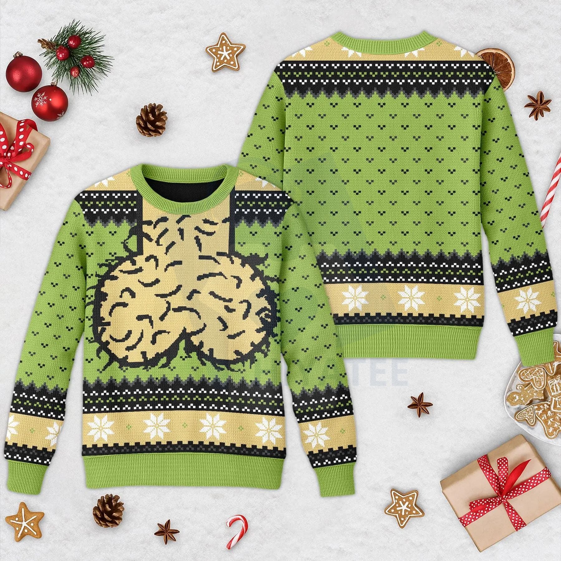 Funny Meme Balls Ugly Christmas Sweater – All-Over Print Holiday Knit - Hiyatee