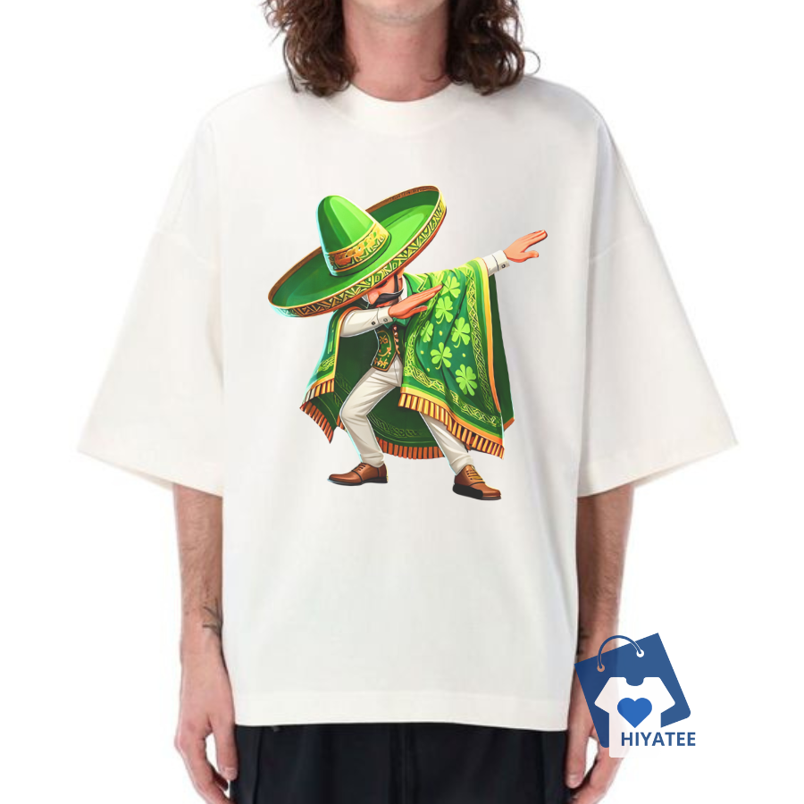 Funny Mexican St. Patrick’s Day T-Shirt – Mexican Irish Dabbing Boy Tee!-Hiyatee