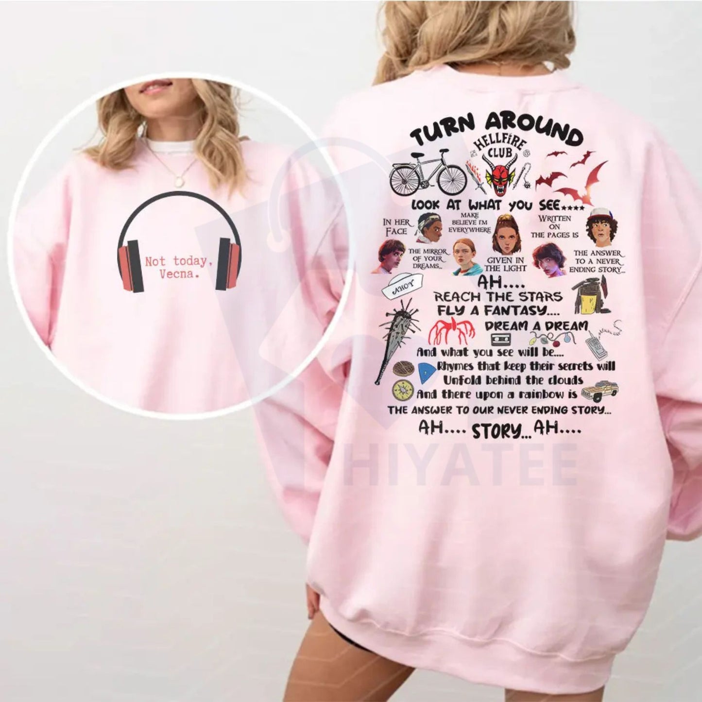 Funny Not Today Vecna Shirt: Never Ending Story 2 Sides Sweatshirt, Christmas Things Sweater, Retro Graphic Crewneck, Stranger Fan Gift - Hiyatee