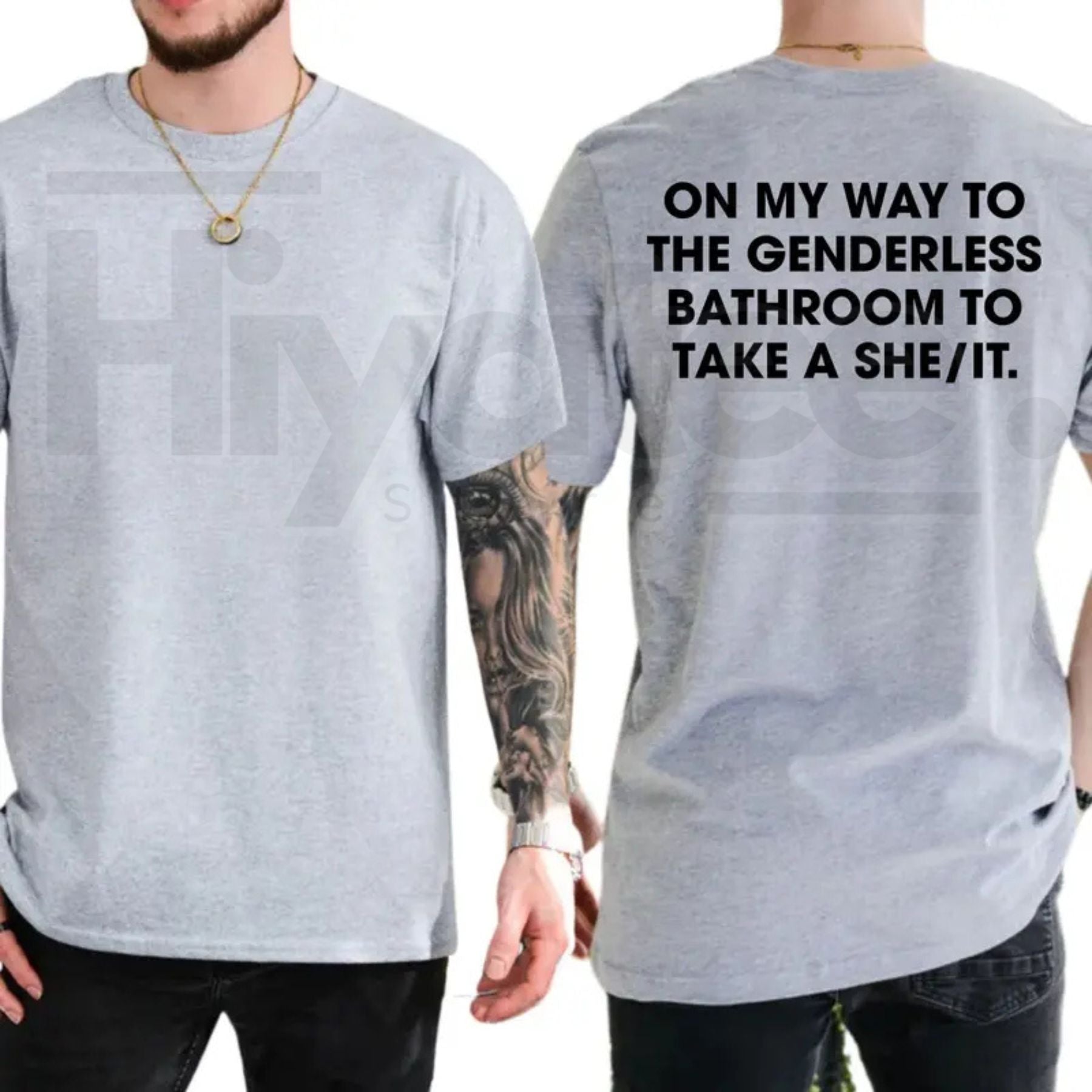 Funny Restroom Humor Political Satire T-Shirt – Casual Cotton Menswear Graphic Tee - Hiyatee