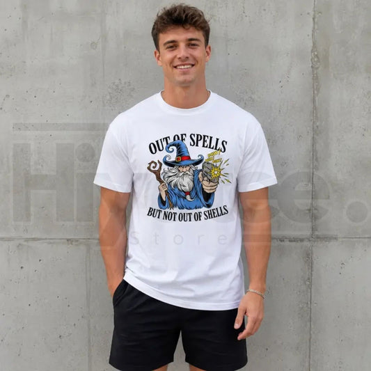 Funny Wizard Magic Parody T-Shirt – Comic Fantasy Streetwear Graphic Tee - Hiyatee