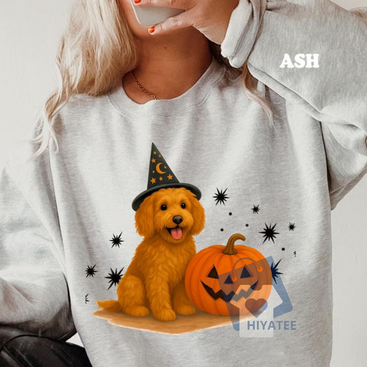 Halloween Witchy Dogs Sweatshirt – Cozy Spooky Season Unisex Pullover