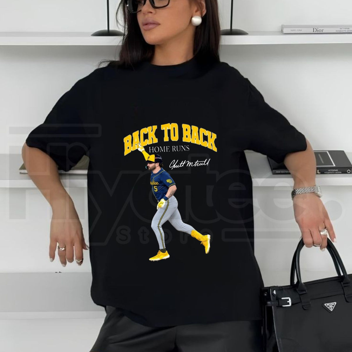 Garrett Mitchell Back To Back Home Run T-Shirt – Funny Baseball Game Day Graphic Tee - Hiyatee