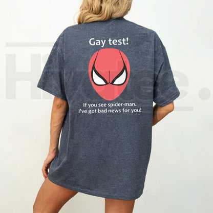 Gay Test Spiderman Meme T-Shirt – Funny Internet Illusion Graphic Tee - Hiyatee