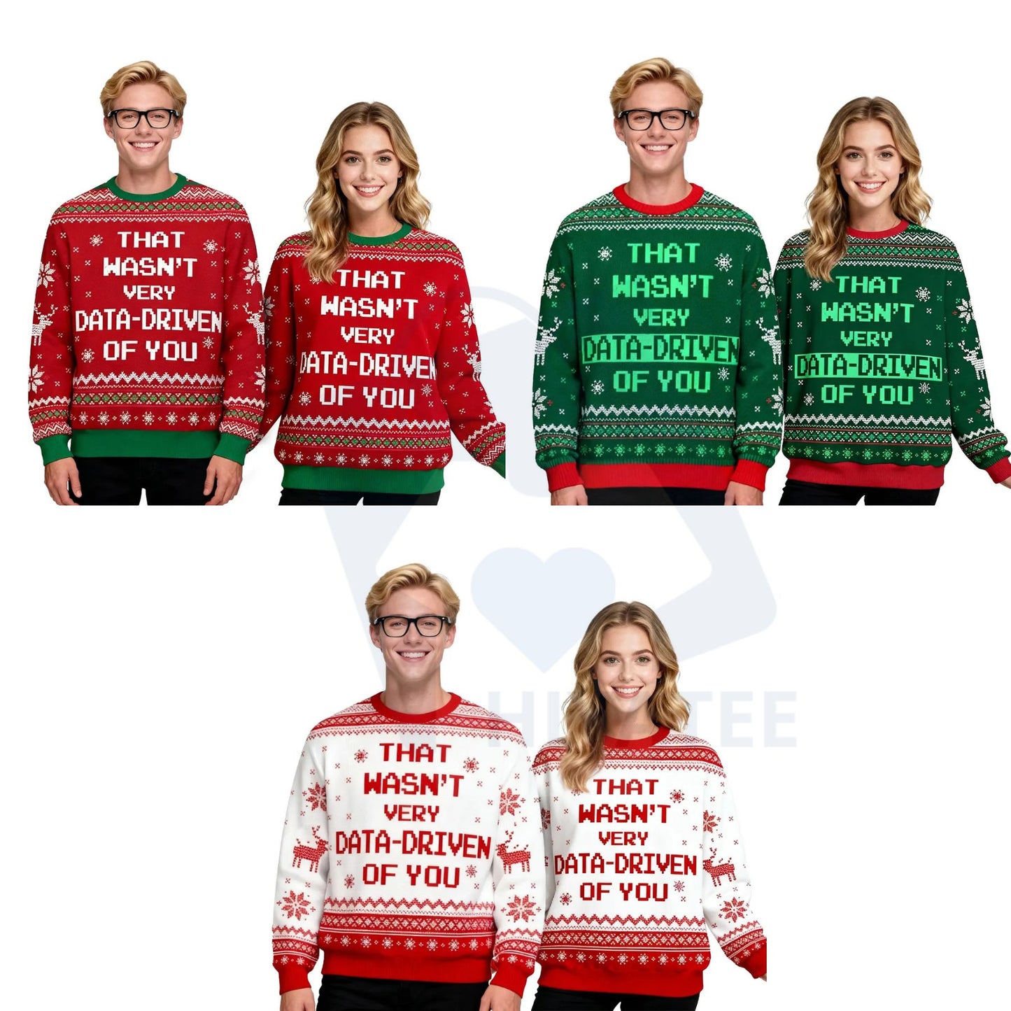Geeksoutfit Geek Style Ugly Christmas Sweater – Crew Neck Long Sleeve Knit. - Hiyatee