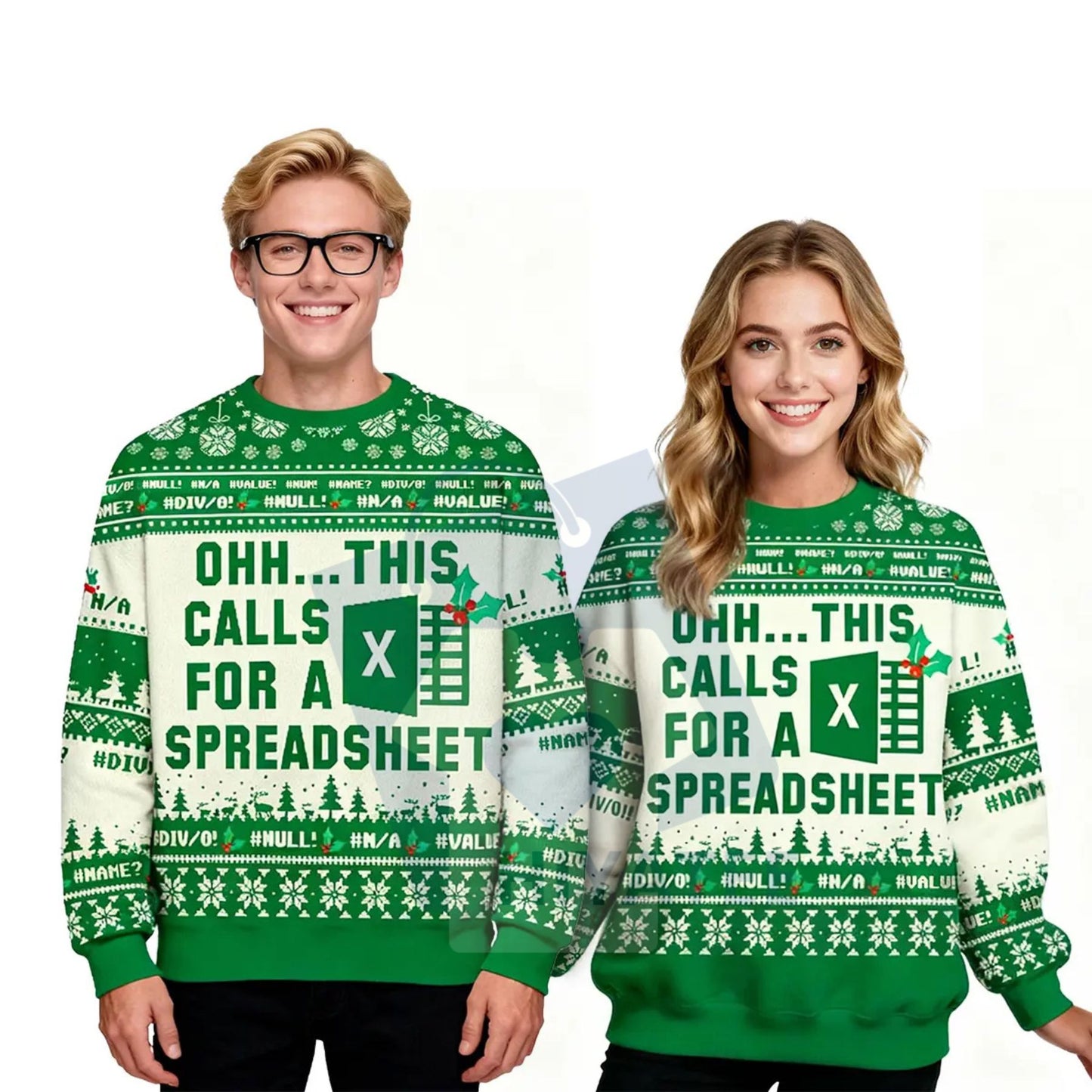 Geeksoutfit Geeky Ugly Christmas Sweater – Round Neck Long Sleeve Knitwear - Hiyatee
