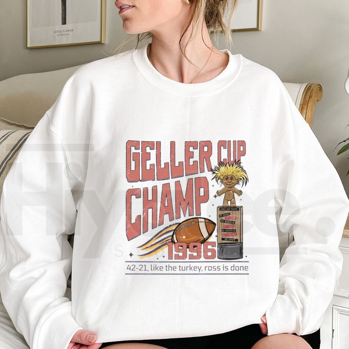 Geller Bowl Friendsgiving Sweatshirt, Vintage Geller Cup Thanksgiving Graphic Pullover - Hiyatee