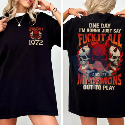 Generation X "F.I.A" & FAFO T-Shirt – Badass Gen X Custom Year Comfort Tee - Hiyatee
