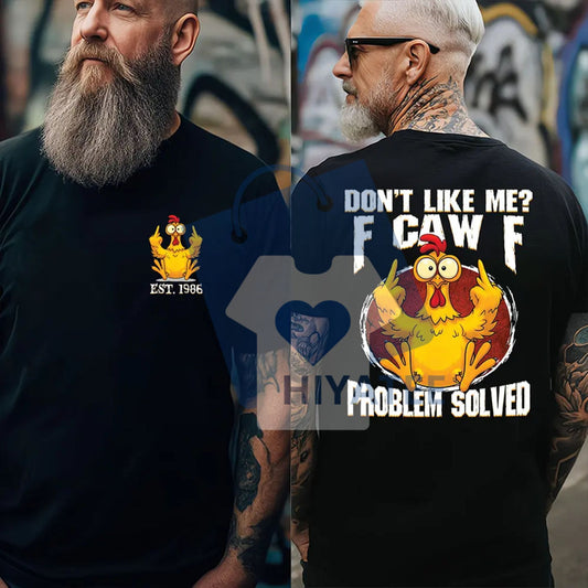 Generation X "F Caw F Problem Solved" Shirt – Personalized Birth Year Gen X Tee - Hiyatee