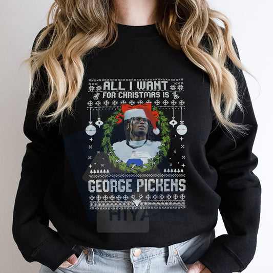 George Pickens All I Want For Christmas Sweatshirt - Hiyatee