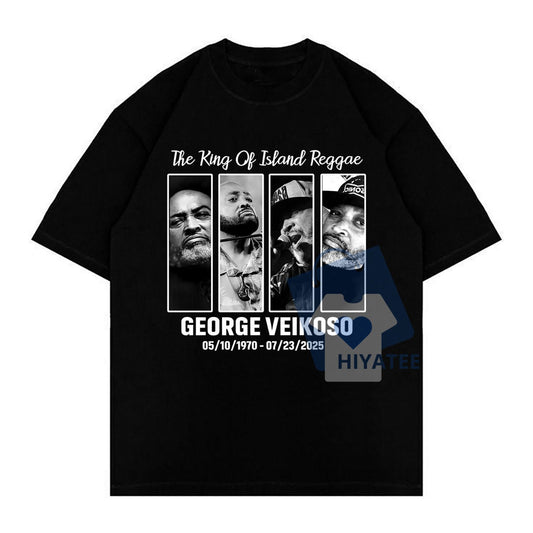 George Veikoso Memorial T-Shirt – King of Island Reggae Tribute Tee, 1970–2025 Fiji Music Legend Shirt for Fans-Hiyatee
