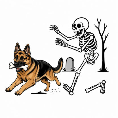 Comfort Colors 50+ Dog Breeds Halloween Skeleton Tee