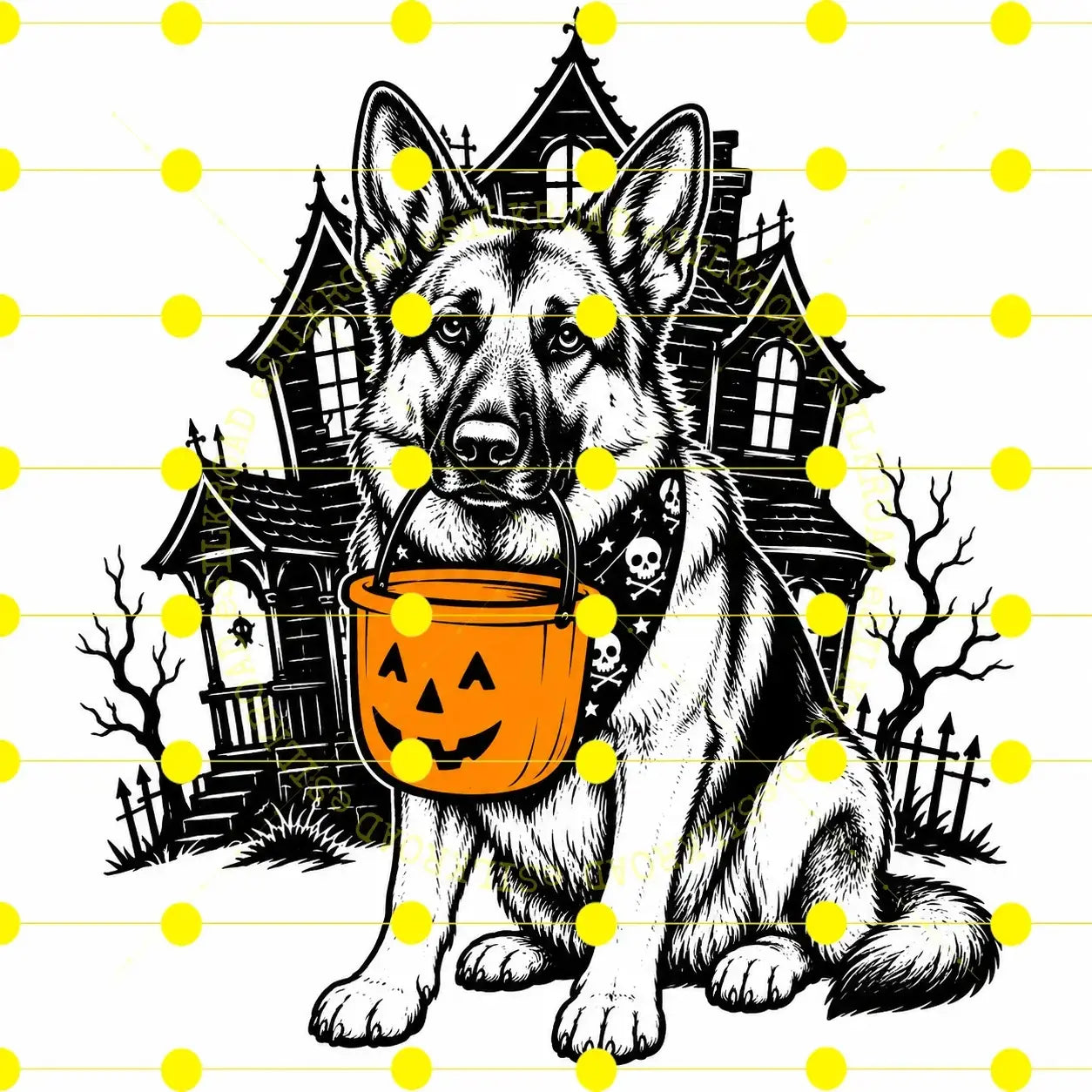 Comfort Colors 50 Dog Breeds Halloween T-Shirt Moss Pumpkin Candy Bucket Tee