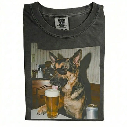 Comfort Colors 50+ Dog Breeds Available Drinking Beer Shirt – Vintage 90s Funny Edgy Dog Meme Tee, Unisex Casual Streetwear Gift