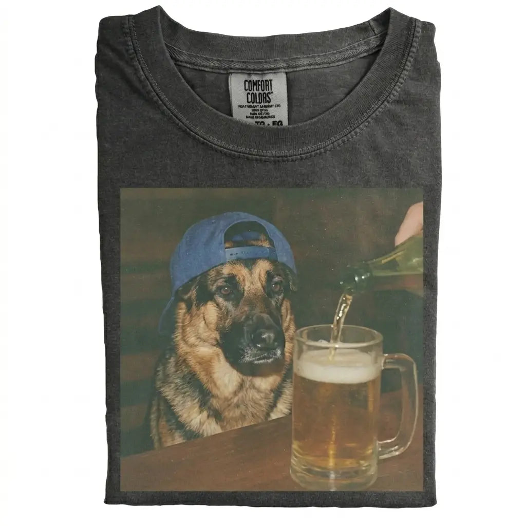 Comfort Colors 50+ Dog Breeds Available Beer Shirt – Vintage 90s Funny Edgy Dog Meme Tee, Unisex Casual Streetwear Gift