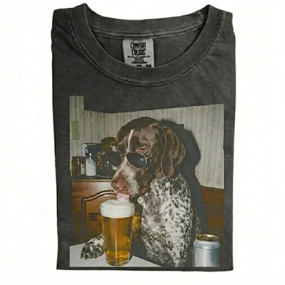 Comfort Colors 50+ Dog Breeds Available Drinking Beer Shirt – Vintage 90s Funny Edgy Dog Meme Tee, Unisex Casual Streetwear Gift