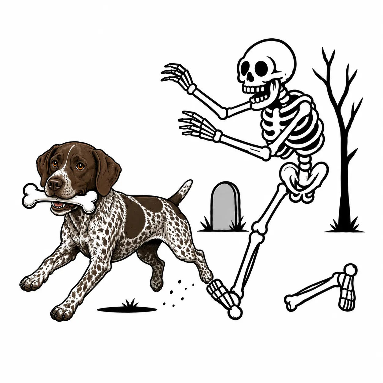 Comfort Colors 50+ Dog Breeds Halloween Skeleton Tee