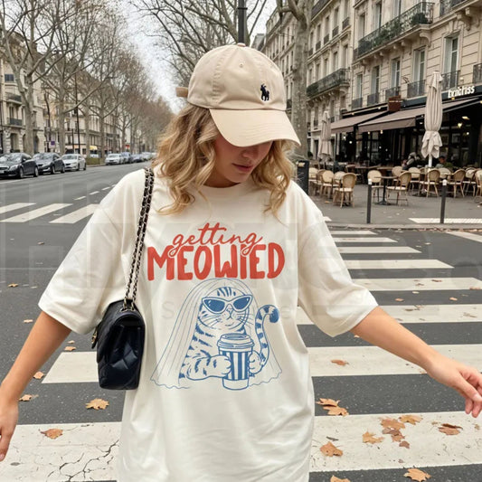 Getting Meowied Shirt Funny Cat Bride Tee Bachelorette Bridal Shower Gift - Hiyatee