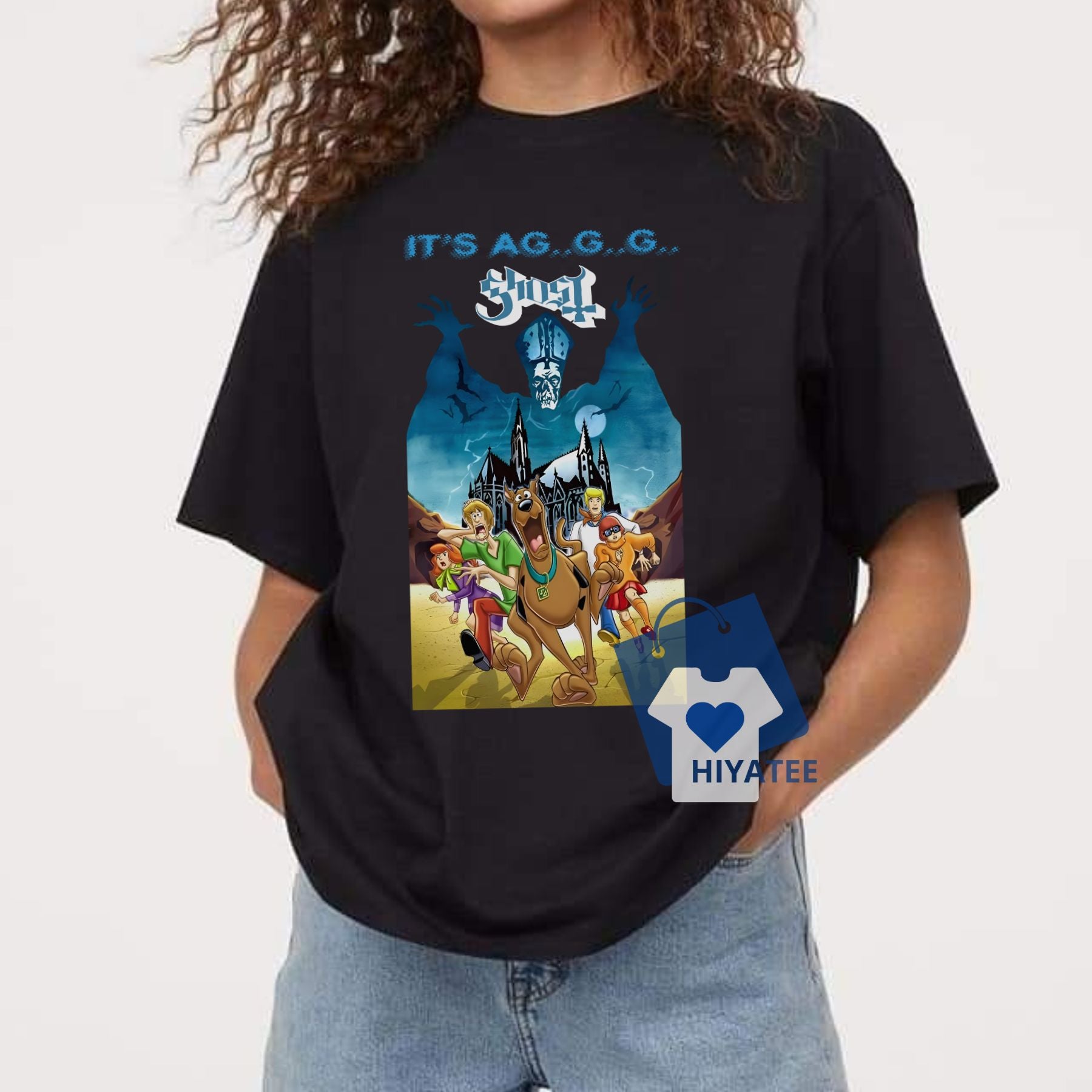 Ghost Rock Band x Scooby-Doo T-Shirt – Vintage Rock Fan Tee-Hiyatee