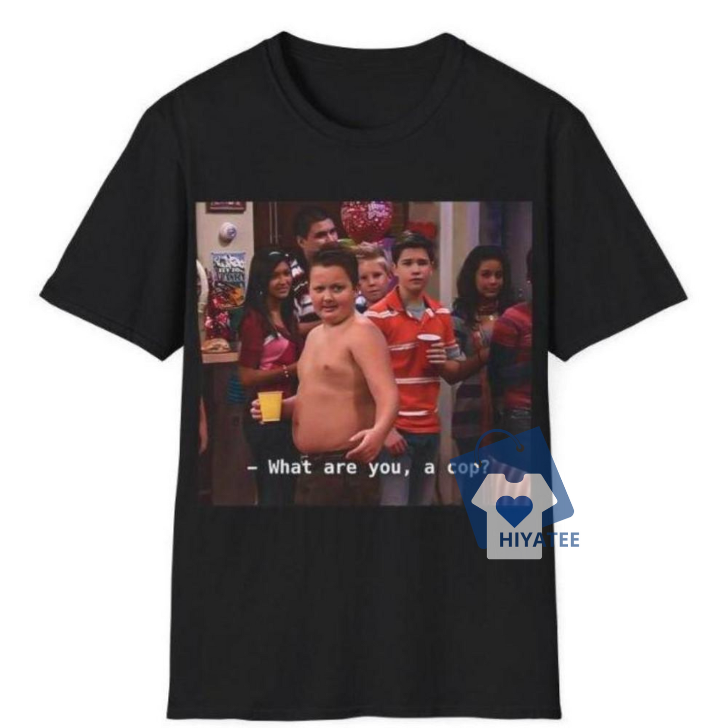 Gibby “What Are You, A Cop?” T-Shirt – Funny iCarly Meme Tee, Unisex Casual Streetwear for Adults. - Hiyatee