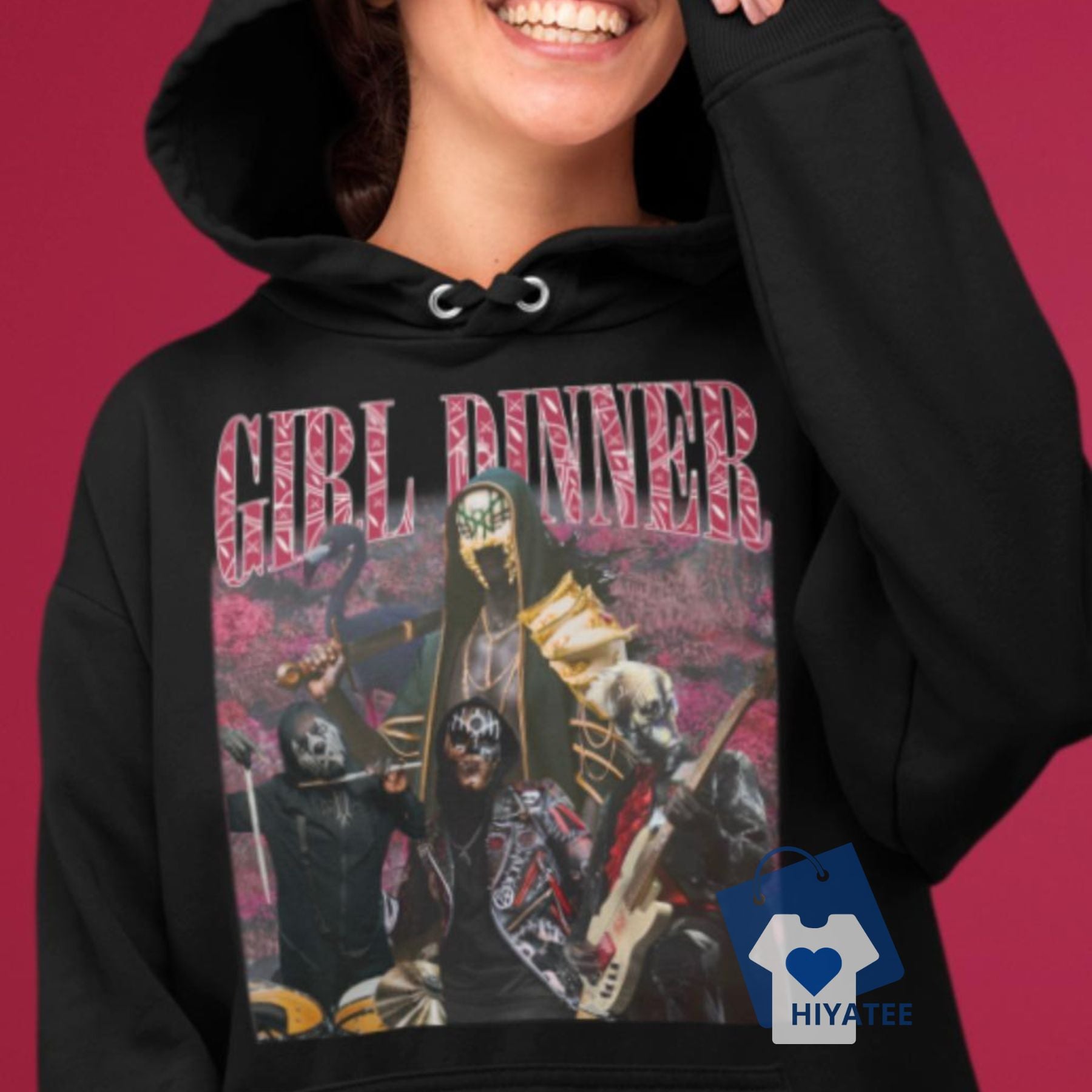 Girl Dinner Sleep Bootleg Hoodie – Metal Band-Inspired Cozy Streetwear-Hiyatee